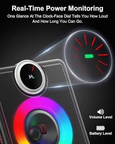 JYX Karaoke Machine with 2 Wireless Microphones, Bluetooth Party Speaker | Powerful Bass & Clear Vocals for Karaoke, 24H Portable Entertainment