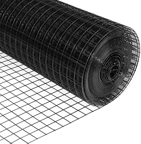 36'' x 50' 1.5inch Hardware Cloth 16 Gauge Black Vinyl Coated Welded Fence Mesh for Home and Garden Fence and Home Improvement Project (36'' x 50')