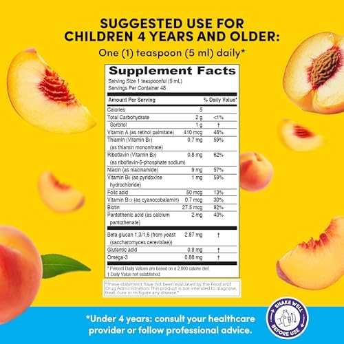 GirafKids Liquid Multivitamin for Kids with B Complex, 8 Fl Oz, Ages 4+