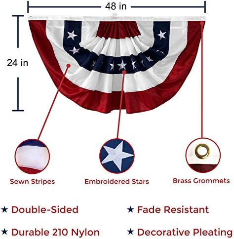 American Flag 4x6 FT, US Flags with Embroidered Stars, Sewn Stripes, Brass Grommets, Durable USA Flag for Outdoor