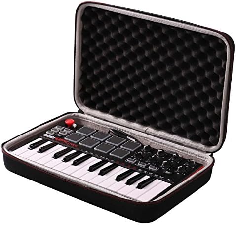 LTGEM Case Compatible with Akai Professional MPK Mini MK3 / MPK Mini Play MK3 25 Key USB MIDI Keyboard Controller, Black+Gray(Case Only)