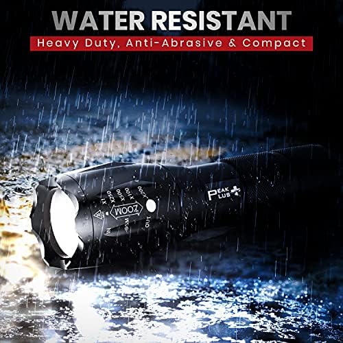 Rechargeable Tactical Flashlight LFX1000 (Rechargeable Battery and Charger Included) - High Lumens LED, Super Bright, Zoomable, 5 Modes
