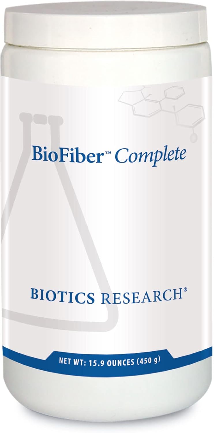 BIOTICS RESEARCH BioFiber Complete - 10 Whole Food Fibers (Organic & Non-GMO), 5g of Fiber Per Serving, Easy-to-Mix Powder
