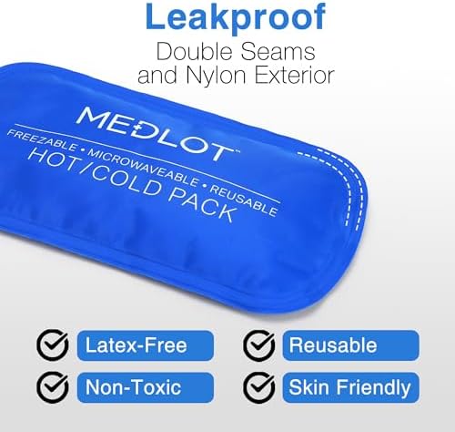 LotFancy Ice Pack for Injuries, Pack of 2, Reusable Hot Cold Pack for Therapy, Cooling or Heating Pad for First Aid, Back Shoulder Neck Head Feet Pain Relief, 11 x 5 Inches