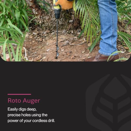 Yard Butler IREA-4 Roto Earth 18” Auger Drill Bit - Digging Tool for Effortless Bulb Planting - Multi-Use Drill - Heavy-Duty Garden Tool - Power-Coated Steel - Rust-Resistant | Powder-Coated Steel Digging Tool, Rust-Resistant, Digs Medium-Depth Holes for…