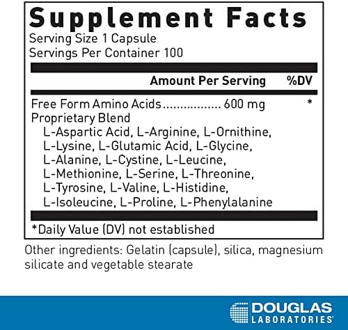 Douglas Laboratories Free Form Amino Capsules | Balanced Amino Acid Mixture to Support Energy, Muscles, Tissues, Bones