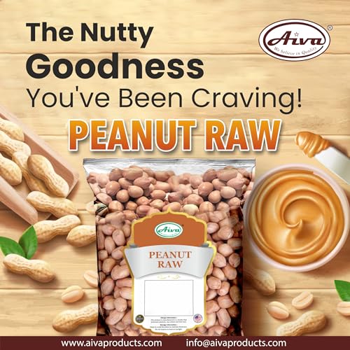 Aiva Raw Spanish Peanuts (10 LB Case) Bulk – Whole Unsalted Peanuts for Snacking, Cooking, and Baking | Product of USA | Spanish Premium Grade