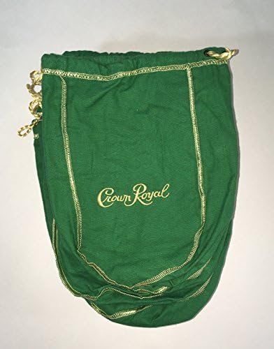 Pack of 10 Green Crown Royal Bags w/Gold Drawstrings from 1 Liter Bottles (9 inch x 5.5 inch) for Gift Bags