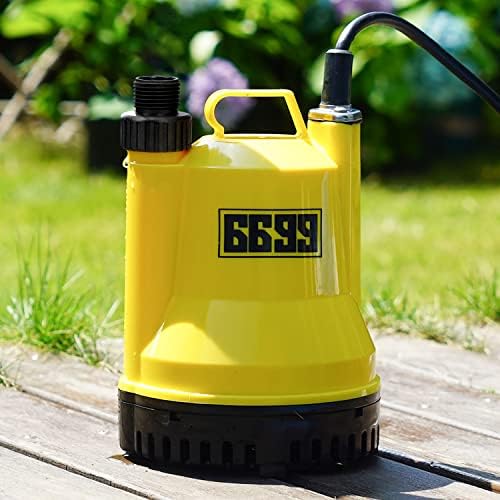 Submersible Water Pump 1/4 HP 1600GPH Thermoplastic Utility Pump Electric Portable Transfer Water Pump with 10-Foot Cord for Pool Tub Garden Pond
