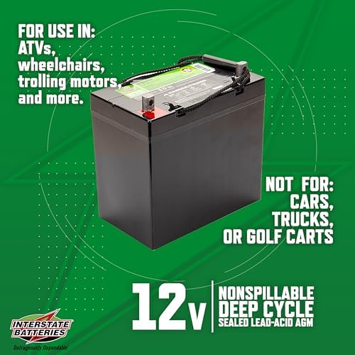 Interstate Batteries 12V 35Ah SLA AGM Deep Cycle Battery Insert Terminal