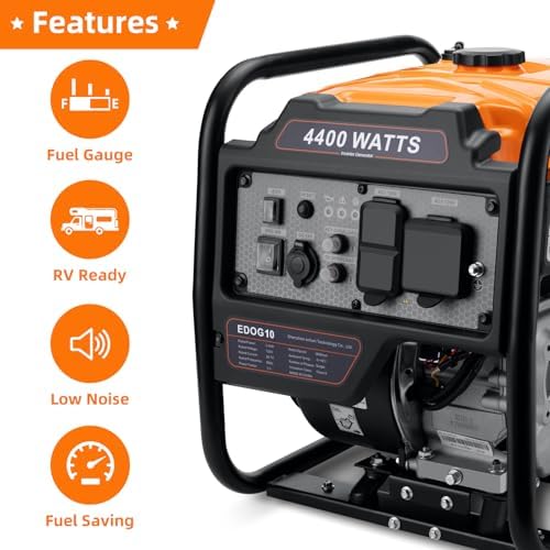 Oxseryn Power Equipment 4400 Watts Inverter Generator Gas Powered, Portable Open Frame Generator, Low Noise with ECO Mode, RV Ready