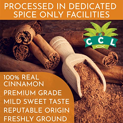 Organic Ceylon Cinnamon Powder 1 lb - True Ground Sri Lanka Spice, Raw | Low Coumarin, USDA Certified, Non-GMO, Gluten Free, Additive Free, for Baking, Cooking, Coffee and Tea, Resealable Pouch