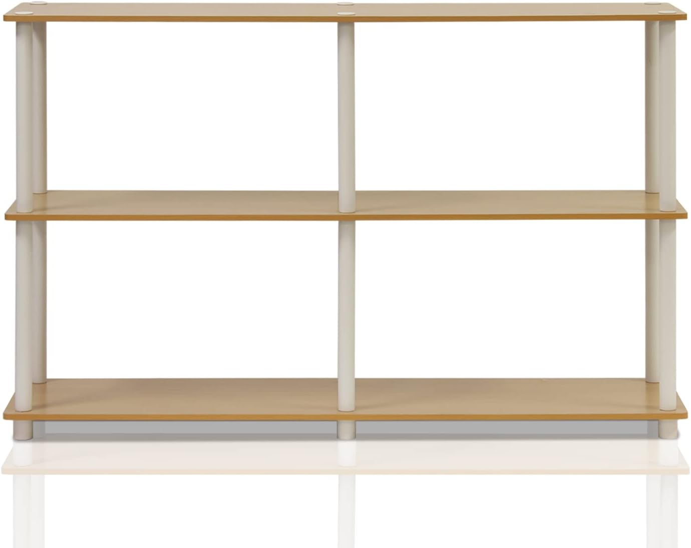Furinno TURN-N-TUBE Storage Shelves, 3-Tier 47.4 Wide Book Shelf, Corner Shelf, Toolless Open Shelves, for Organization and Storage, Living Room, Garage, Home Office, Black