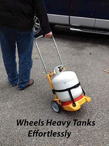 Propane Easy Cart LP Tank Wheeled Carrier for BBQ Grills, Weed Burners, Fire Pits, Tank Top Heaters (Tank not Included)