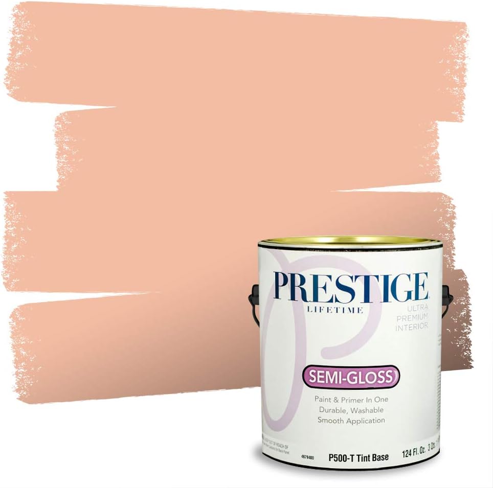 PRESTIGE Paints Exterior Paint and Primer In One, 1-Gallon, Semi-Gloss, Comparable Match of Sherwin Williams* Captivating Cream*