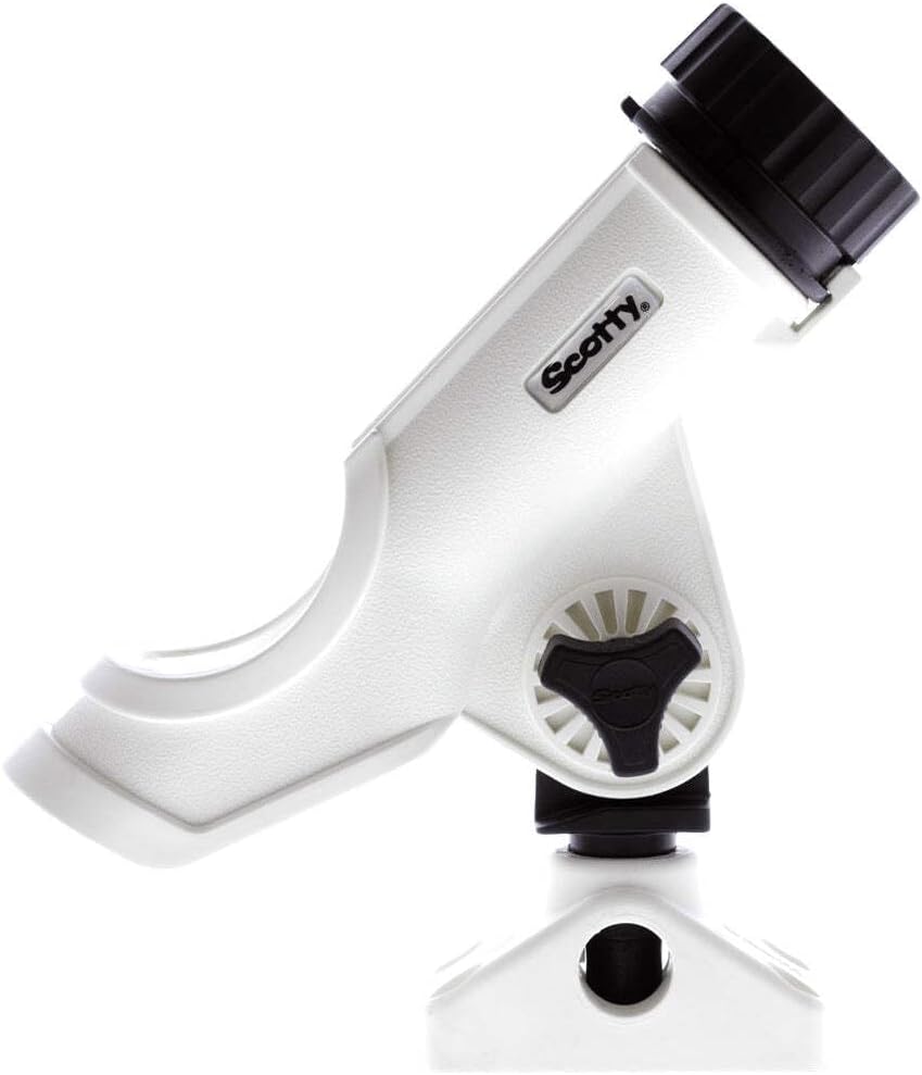 Scotty #230 Powerlock Rod Holder with #241 Side/Deck Mount, Adjustable Boat Fishing Rod Holder, Universal Cradle Design, Side or Deck Mount Installation, Marine-Grade Construction