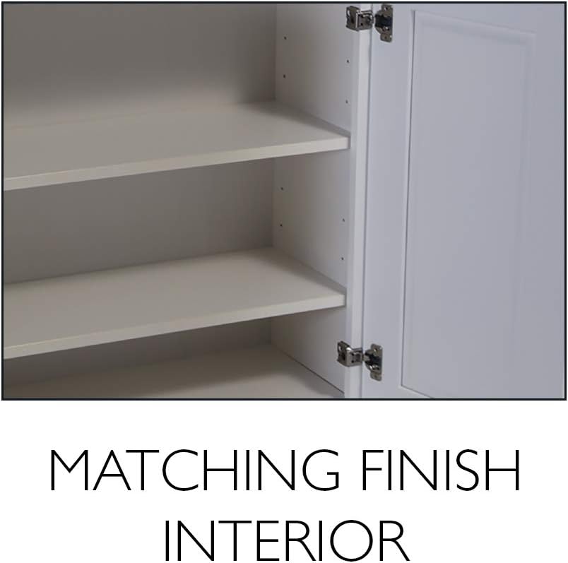Design House Brookings Kitchen Wall Cabinet, 12", White | Adjustable Shelves, Adjustable Hinges, Wall Mount, Contemporary/Modern, Wood, Kitchen, 561530