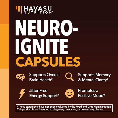 NeuroIGNITE Nootropic Brain Supplement for Memory and Focus, 30 Count | Vegan, Non-GMO Nootropic with Bacopa, Ginkgo Biloba, St. John's Wort for Cognitive Health and Mental Clarity, 30 Servings