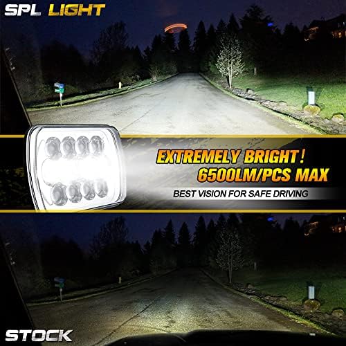 SPL DOT Approved 105W Brightest Black 5x7 7x6 Projector Led Headlights Anti-glare Hi/Low Sealed Beam H6054 H5054 with DRL Compatible with Jeep Wrangler YJ Cherokee XJ Ford Chevy GMC Toyota etc