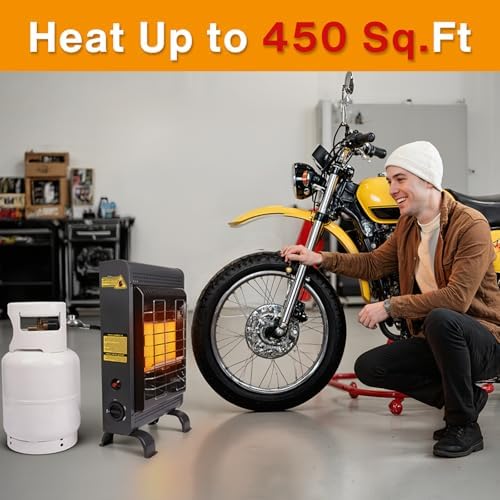 Propane Heater Indoor and Outdoor, 18000 BTU Propane Patio Heater with ODS & Tip-over Protection