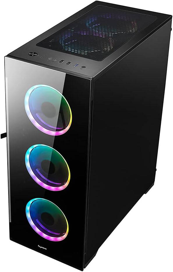 Bgears b-Voguish Gaming PC Case with Tempered Glass panels, USB3.0, Support E-ATX, ATX, mATX, ITX. (Fans are sold separately)