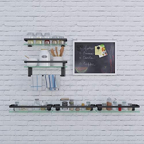 VOLPONE Bathroom Wall Shelf 15.7in Bathroom Glass Shelves Wall Mount Glass Shelf Rustproof Bathroom Wall Organizer 3 Tier (Sliver)