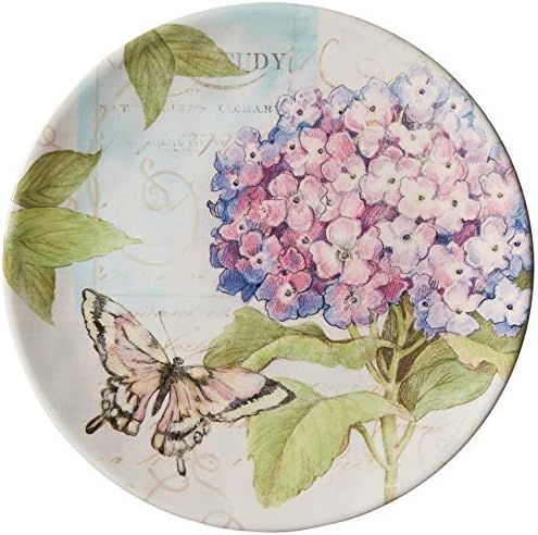 Hydrangea Garden 12 pc Melamine Dinnerware Set, Service for 4