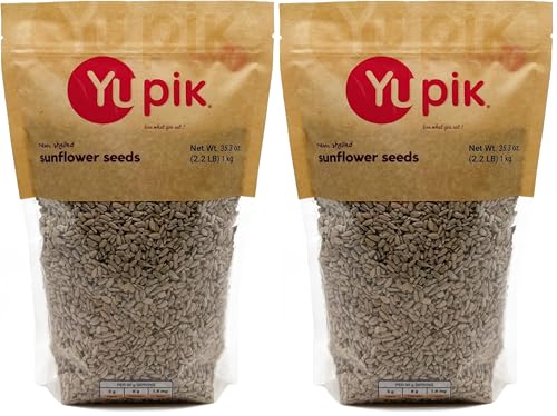 Yupik Raw Sunflower Seeds, Shelled, 2.2 lb (35.3oz), Kosher, Gluten-Free, Unsalted Sunflower Kernels, No Shell, Healthy Snacks, Source of Omega-6 and Fiber