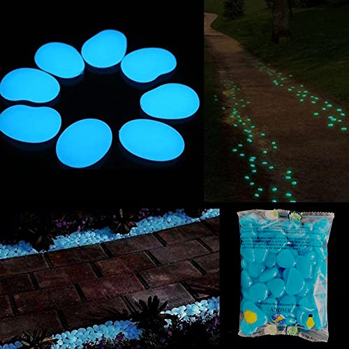 Glow in The Dark Rocks, 200PCS Fairy Garden Decorations Stones, Outdoor Decor for Patio Stepping Stone Kit