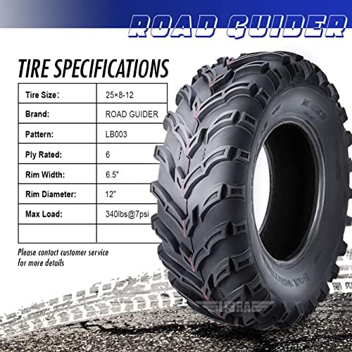 ROADGUIDER ATV Mud Tire 22x10-9 6PR for Honda Recon 250 Suzuki Ozark 250