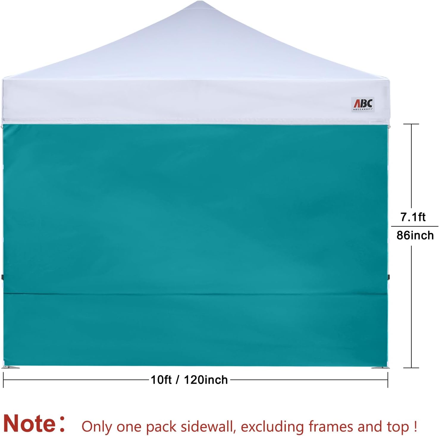 ABCCANOPY Instant Canopy SunWall 10x10 FT No Frame or Top, White