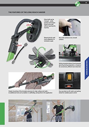 CS Unitec ELS 225.1 Long-Reach Drywall Sander, 9" Disc Diameter