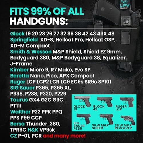 Premium Ankle Holster for Deep Concealment, 9mm 380 | Upgraded Version | Comfortable & Durable | Fits Glock 43 26 19, Ruger LCP, SIG P365, Springfield, Shield 9mm, Bodyguard 380 and Most other Pistols
