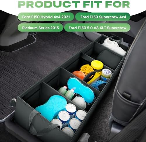 Autorder Under Seat Storage Box Organizer with 3 Detachable Dividers, Compatible with 2015-2026 Ford F150 SuperCrew Cab & Crew Cab