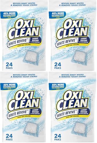 OxiClean White Revive Laundry Whitener and Stain Remover Power Paks, 24 Count