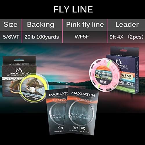 Maxcatch Women's Elegant Pink Fly Fishing Rod: 2/5-weight with Rod Tube