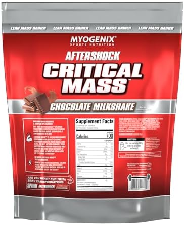 Myogenix Critical Mass Gainer – Muscle Mass Weight Gain Supplement, Zero Lactose Whey Protein Powder – Anabolic Whey Protein – Chocolate Milkshake (6.01 lbs)
