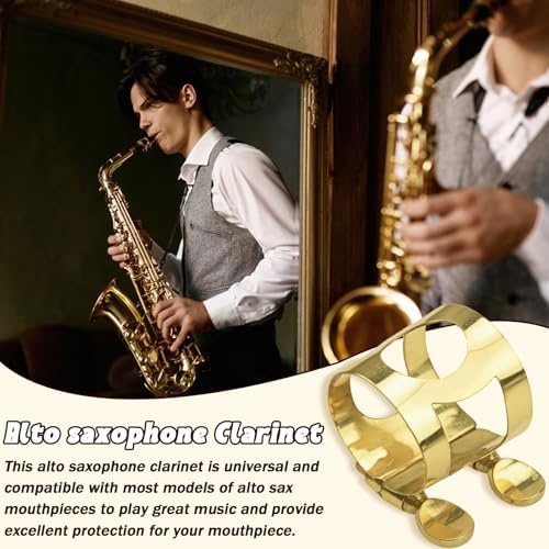 Alto Sax Ligature, Metal Alto Saxophone Ligature,Saxophone Gold Ligature Fastener