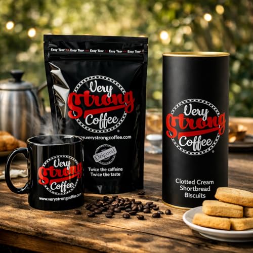 Very Strong Coffee GROUND COFFEE, 500g (1.1lb) – 100% Robusta Coffee Beans – Twice the Caffeine