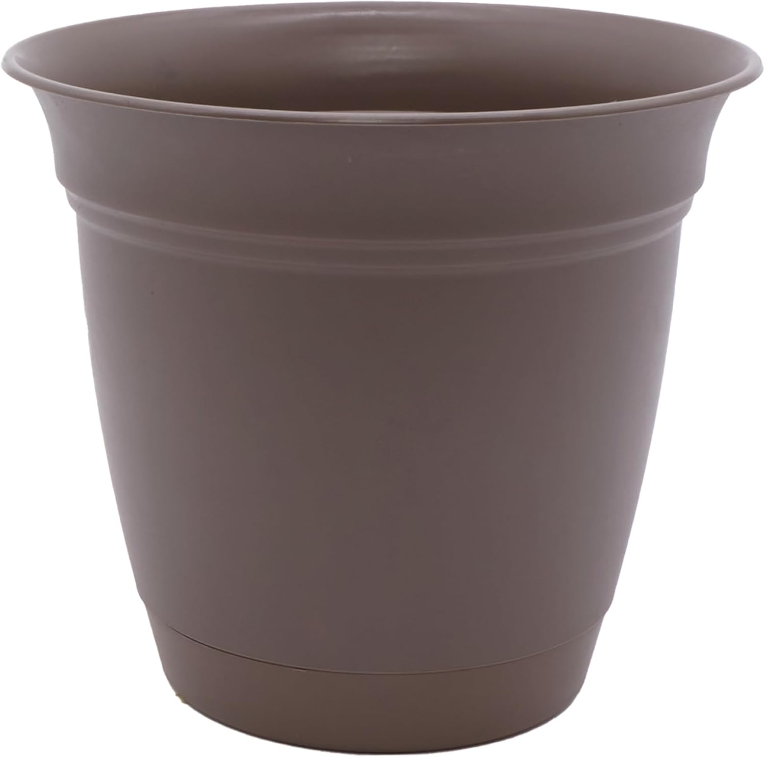 The HC Companies Eclipse Round Planter with Saucer - Outdoor & Indoor Plant Pot with Drainage Holes - Lightweight