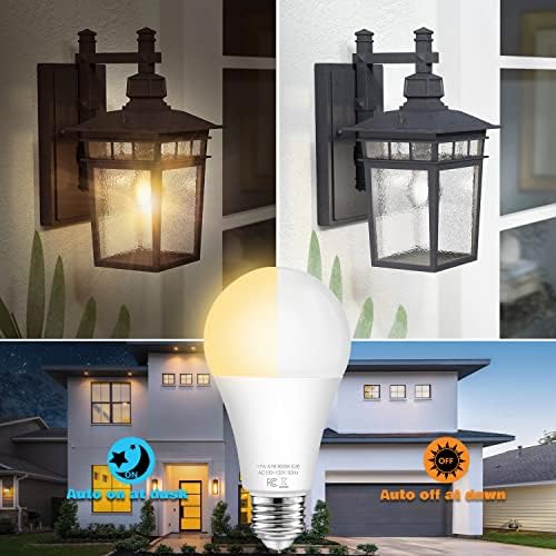 Dusk to Dawn Light Bulbs Outdoor, 11W Automatic On/Off Sensor Light Bulbs