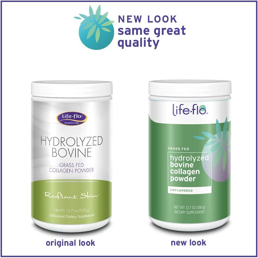 LifeFlo Hydrolyzed Bovine Collagen, Grass Fed | Supports Vibrant Skin & Hair, Bone & Joint Health | 12.7oz, 60 Serv.