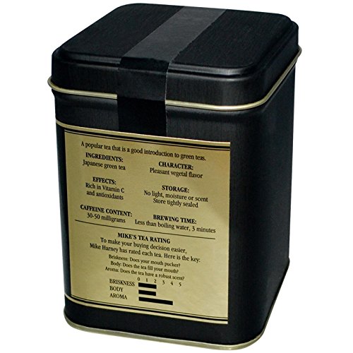 Harney & Sons Japanese Sencha Tea, Loose Leaf Green Tea Tin, 8 oz | Loose leaf Sencha green tea from Shizuoka with mild vegetal, spinach, and light roasted notes. 8 oz tin. Contains caffeine.