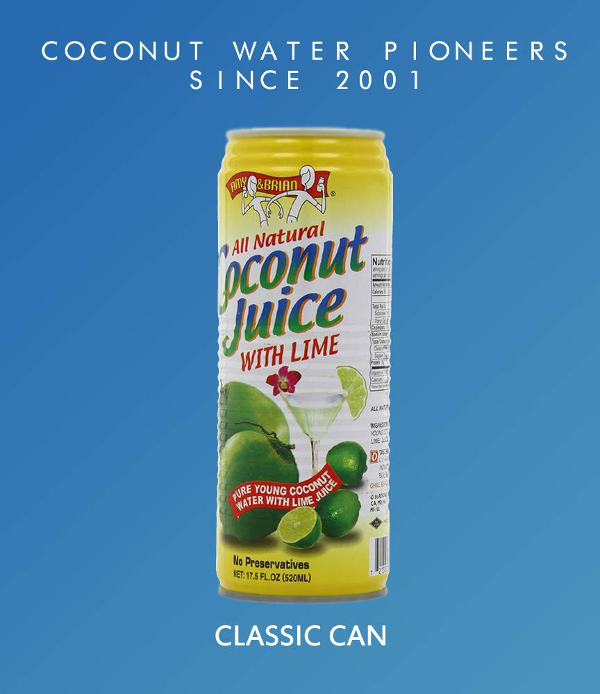 Amy & Brian Non-GMO Coconut Water, Original, 17.5 Fl Oz (Pack of 12)