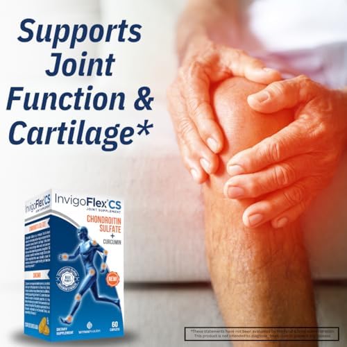 INVIGOFLEX® CS - Chondroitin Sulfate with Turmeric Curcumin Non GMO for Knee, Hand, Back & Hip Premium Joint Supplement