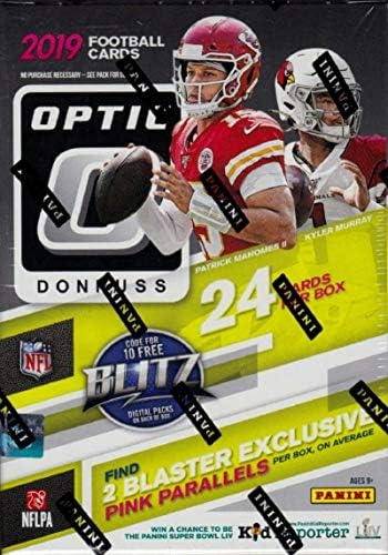 2019 Donruss Optic NFL Football Sealed Blaster Box containing 6 packs of 4 NFL cards Chase Rookie Cards of Kyler Murray, Daniel Jones