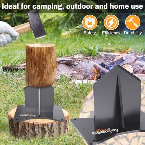 GanFindX Firewood Kindling Splitter Heavy Duty Wood Splitting Tool | Portable Ergonomic Design for Easy Firewood Preparation, Camping, Fireplace and Outdoor Use