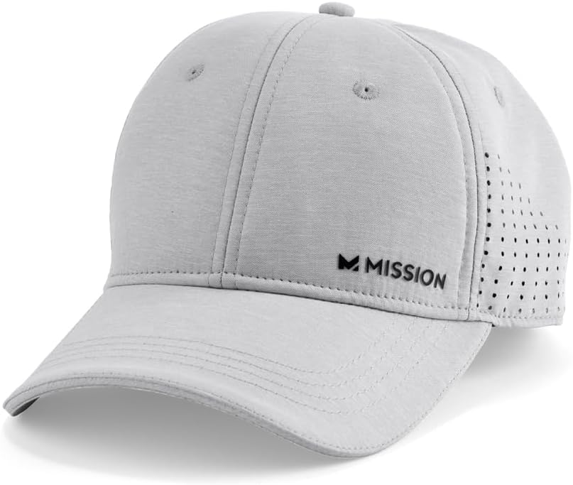 MISSION Cooling Vented Performance Hat Unisex Cap for Workouts, Golf & Running, Sweat & Water Activated Technology