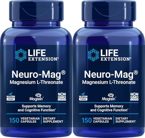 Life Extension Neuro-Mag Magnesium L-Threonate, 150 Veg Caps (Pack of 2)