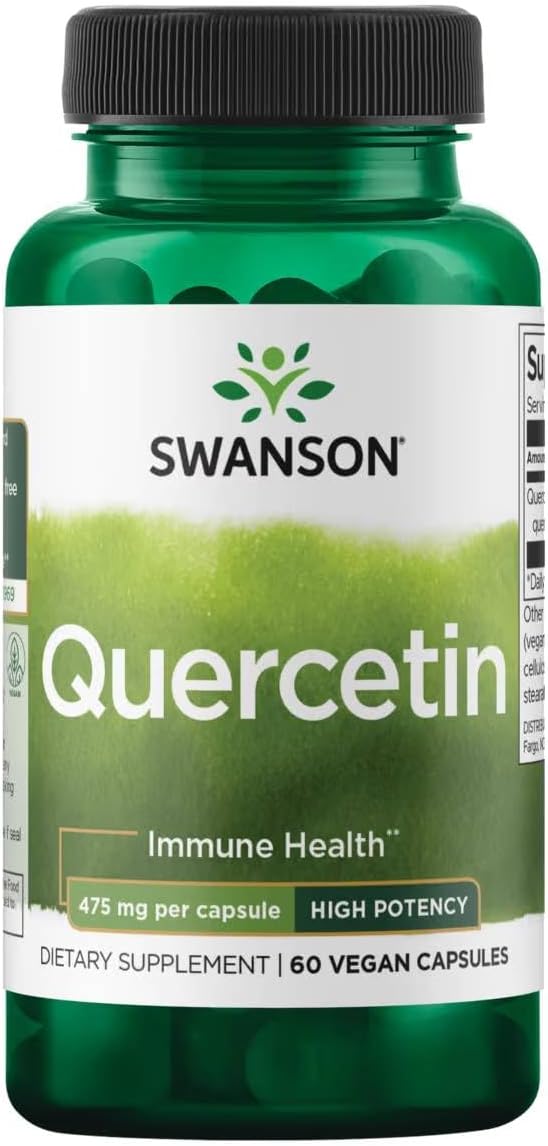 Swanson High Potency Quercetin, 60 Veggie Capsules | Natural Quercetin Flavonoid Found in Onions, Apples and Green Tea